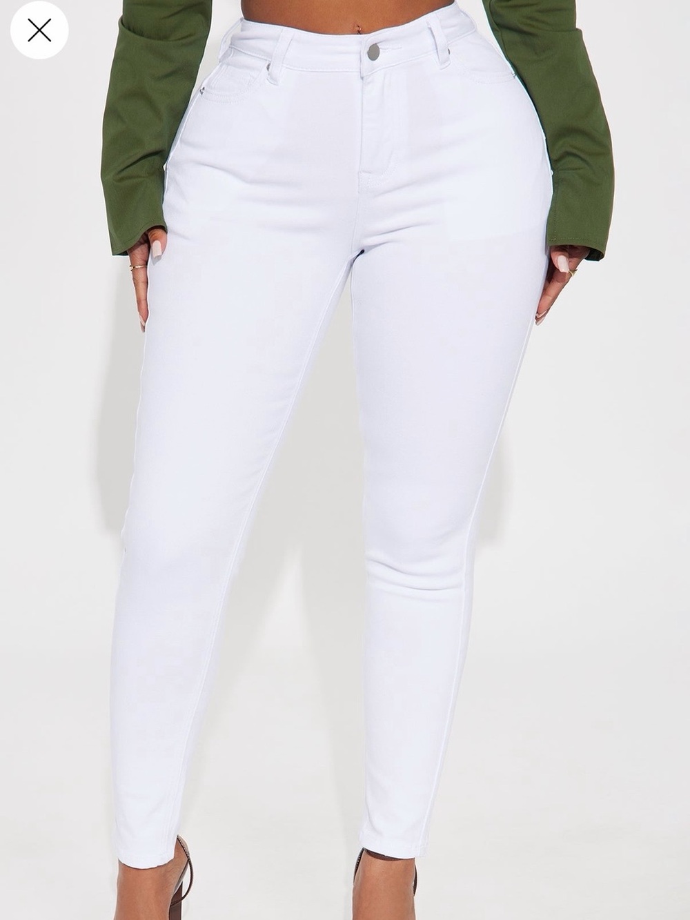 Fashion Nova White High-Rise Skinny Jeans